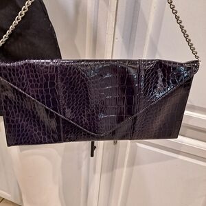 Charlotte Russe Purple Crocodile-Embossed Shoulder Bag